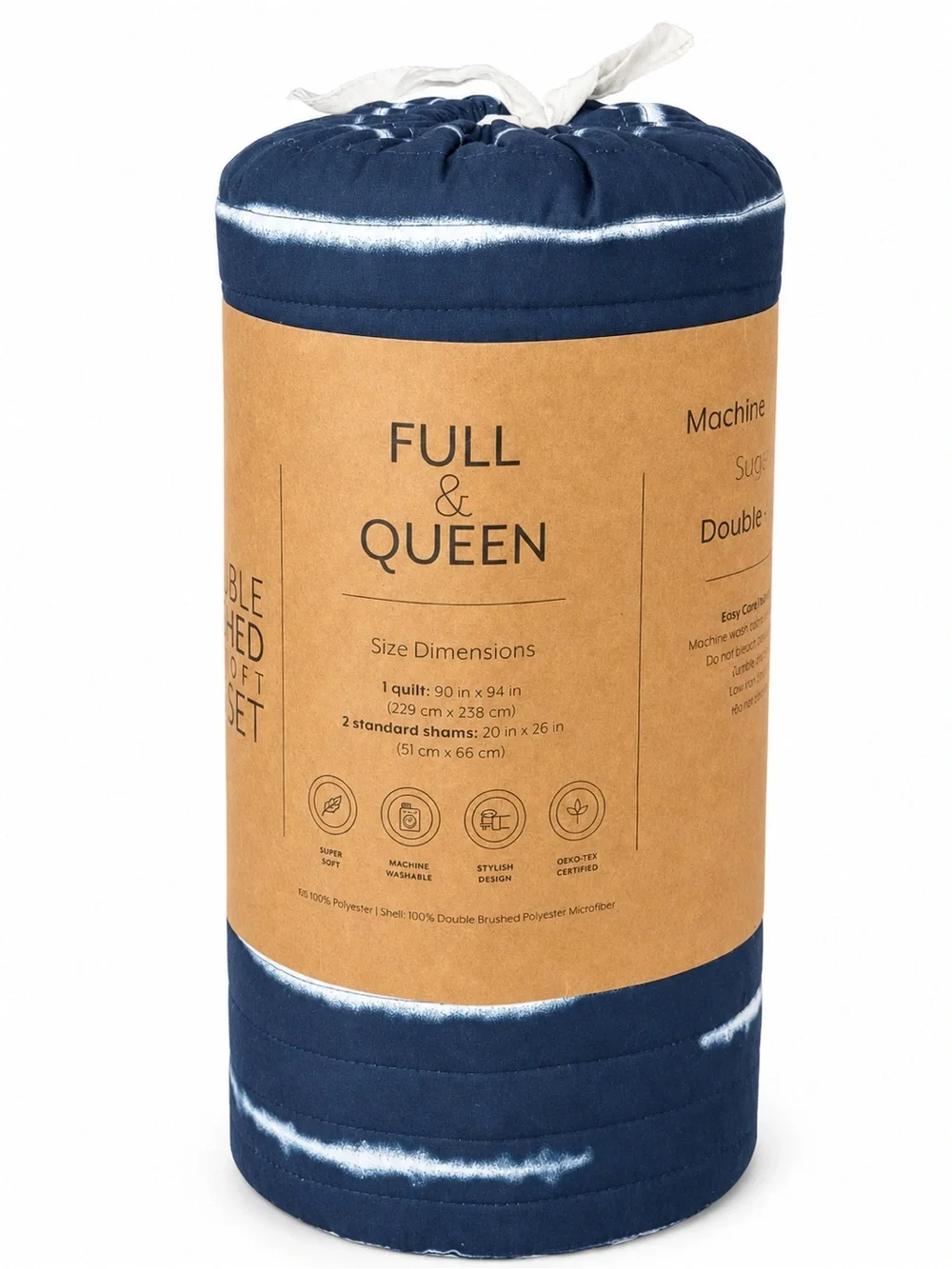 Full/Queen Reversible Patterned Quilt Set 3 Piece